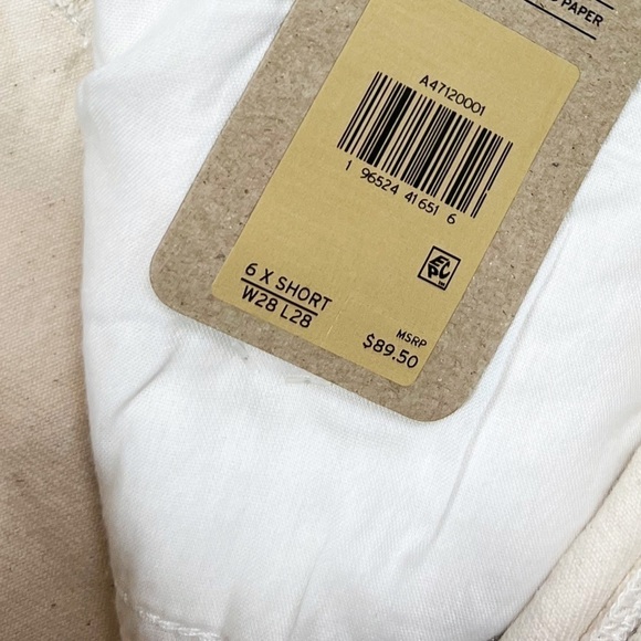 NWT Levi’s Wedgie Straight High Waisted Ripped Waist Jeans Ecru White - Picture 6 of 8